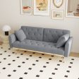 Velvet Nail Head Sofa Bed With Throw Pillow And Midfoot Online now