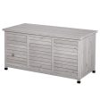 Outsunny - 75 Gallon Wooden Deck Box, Outdoor Storage Container With Aerating Gap & Weather-Fighting Finish - Gray Online