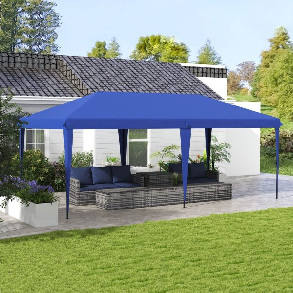 Outsunny - 10  x 19.2  Pop Up Canopy Tent, Heavy Duty Tent For Parties, Outdoor Instant Gazebo Sun Shade Shelter With Carry Bag For Catering, Events, Wedding, Backyard Bbq Sale