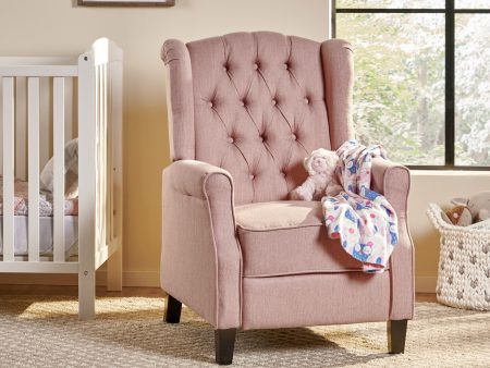 Wide Manual Wing Chair Recliner - Light Pink Supply