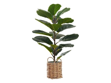 28  Tall, Artificial Plant, Fiddle Tree, Indoor, Faux, Fake, Floor, Greenery, Potted, Real Touch, Decorative - Green   Beige Online Sale