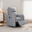 Upholstered Swivel Recliner Manual Rocker Recliner Chair Baby Nursery Chair With Two Removable Pillows For Living Room For Sale