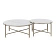 Zaidee - Marble Top Nickel Nesting Table Set - White Hot on Sale