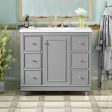 Contemporary Bathroom Vanity Cabinet, 4 Drawers & 1 Cabinet Door, Multipurpose Storage, Resin Integrated Sink, Adjustable Shelves, Solid Wood Frame With MDF Cheap