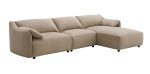 Veata - Suede Sectional Sofa With Right Hand Facing Chaise - Light Brown on Sale