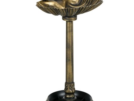 Outsunny - Antique Bird Bath With Pedestal Flower Planter Base, Vintage Style Decorative Birdbath, Bird Feeder Bowl & Planter Decoration Yard Statue - Bronze Online Hot Sale