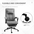 Vinsetto - Executive Linen-Feel Fabric Office Chair High Back Swivel Task Chair With Adjustable Height Upholstered Retractable Footrest, Headrest And Padded Armrest - Light Gray Cheap