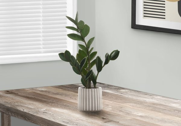 20  Tall, Artificial Plant, Zz, Indoor, Faux, Fake, Table, Greenery, Potted, Real Touch, Decorative - Green   Gray Online