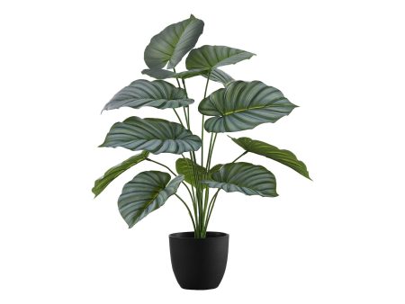 24  Tall, Artificial Plant, Calathea, Indoor, Faux, Fake, Table, Greenery, Potted, Real Touch, Decorative - Green   Black Discount