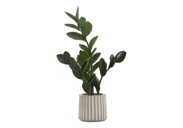 20  Tall, Artificial Plant, Zz, Indoor, Faux, Fake, Table, Greenery, Potted, Real Touch, Decorative - Green   Gray Online