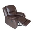 Wide - Faux Leather Manual Swivel Standard Recliner - Dark Brown on Sale