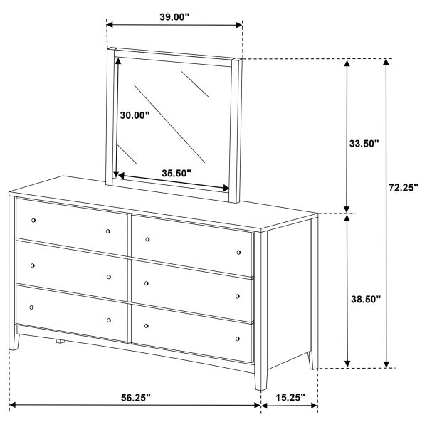 Wilkes - 6-Drawer Dresser And Mirror - Dark Cocoa Online Sale