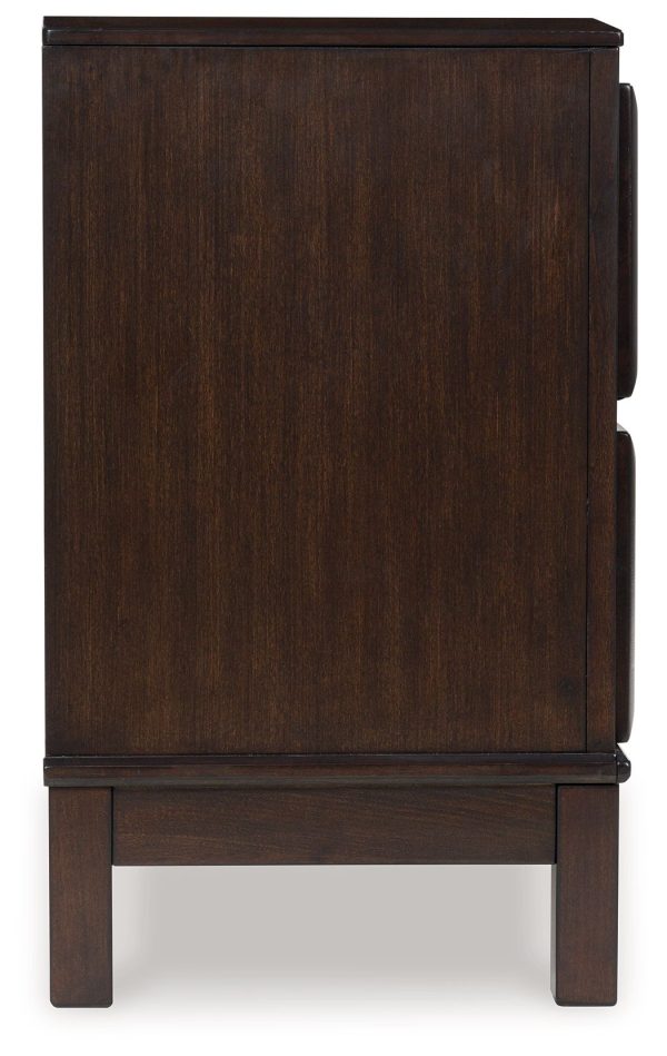 Vanmore - Dark Brown - Two Drawer Night Stand For Cheap