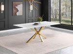 Venera - Rectangular Faux Marble Dining Table - White Online Hot Sale