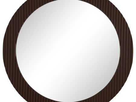 Dexter - Round Reeding Frame Wall Mirror - Brown For Sale