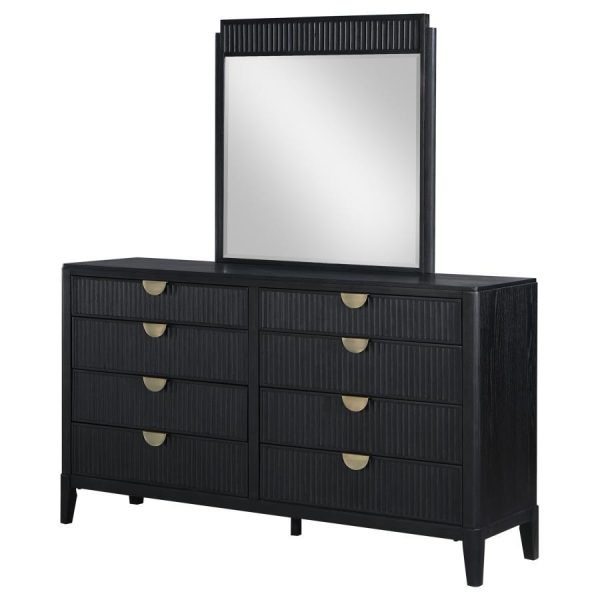 Brookmead - 8-Drawer Dresser With Mirror - Black Sale