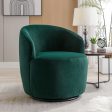 Velvet Fabric Swivel Accent Armchair Barrel Chair With Powder Coating Metal Ring Cheap