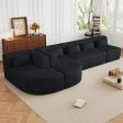 Upholstered Sofa Free Combined Sofa Couch With Two Chaise Lounge And Five Back Pillows For Living Room on Sale