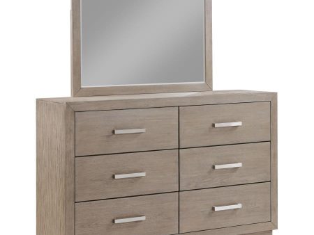 Kenora - 6-Drawer Dresser And Mirror - Barley Brown Cheap