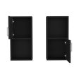 Wall Mounted Bathroom Medicine Cabinet Eak Two Doors, Two Shelves - Black For Discount