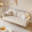 Velvet Nail Head Sofa Bed With Throw Pillow Fashion