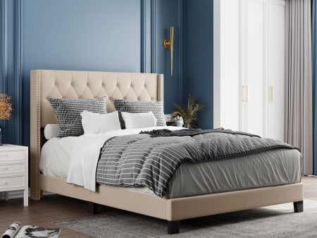 Upholstered Platform Bed With Classic Headboard, No Box Spring Needed Supply