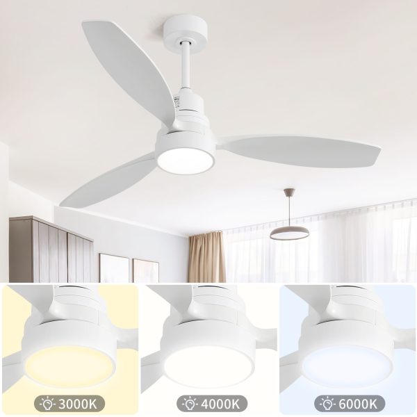 Wooden Ceiling Fan With 3 Solid Wood Blades Remote Control Reversible DC Motor With LED Light Sale