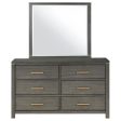 Kieran - 6-Drawer Dresser With Mirror - Gray Sale