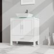 Bathroom Vanity And Sink Combo Glass Top Cabinet With Mirror Sale