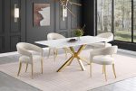 Venera - Rectangular Faux Marble Dining Table - White Online Hot Sale