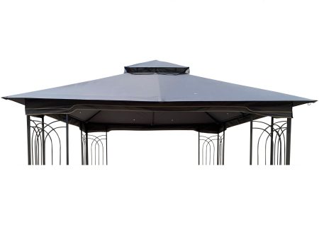 Patio Double Roof Gazebo Replacement Canopy Top Fabric Online now