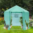 Walk-in Greenhouse Hexagonal Upgrade Reinforced Frame Heavy Duty Plastic Greenhouse Reinforced Thickened Waterproof Insulation (9.2*8.1 ft) - Green Supply