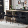 Modern Teddy Fabric Upholstered Bar Stools - Black Legs Discount