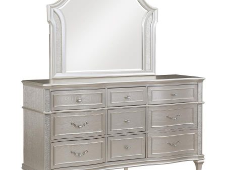 Evangeline - 9-Drawer Dresser With Mirror - Silver Oak Cheap