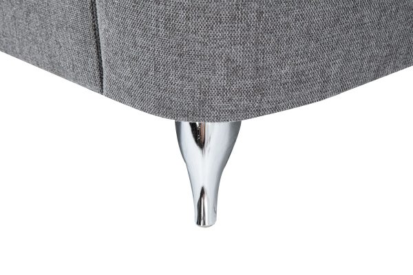 Villanelle - Linen Chair With Chrome Finish Legs - Light Gray For Cheap