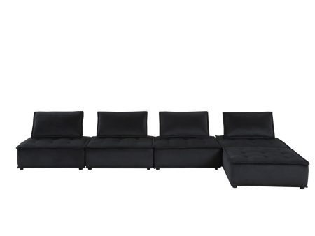 Anna - Velvet 5 Piece Sofa And Loveseat (Set of 2) For Discount