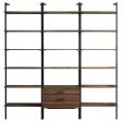 Owens - 3-Piece Wall Mounted Bookshelf Set - Walnut Hot on Sale