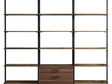 Owens - 3-Piece Wall Mounted Bookshelf Set - Walnut Hot on Sale