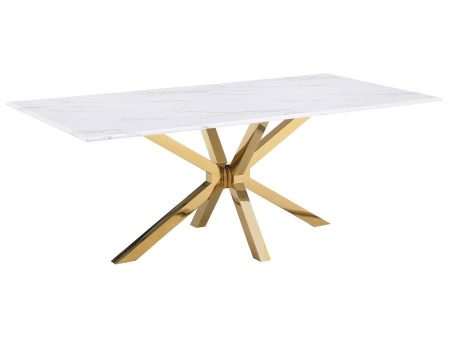 Venera - Rectangular Faux Marble Dining Table - White Online Hot Sale