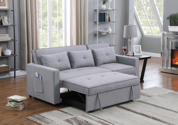 Zoey - Linen Convertible Sleeper Sofa With Side Pocket Online