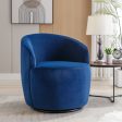 Velvet Fabric Swivel Accent Armchair Barrel Chair With Powder Coating Metal Ring Cheap