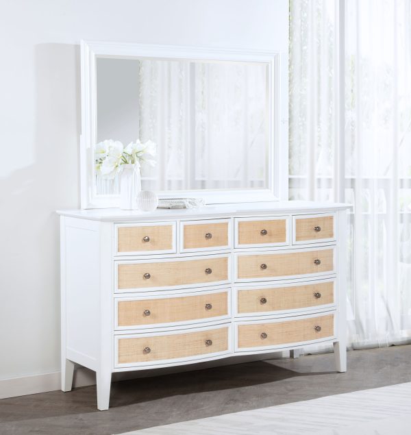 Bexhill - 10-Drawer Dresser And Mirror - White For Discount