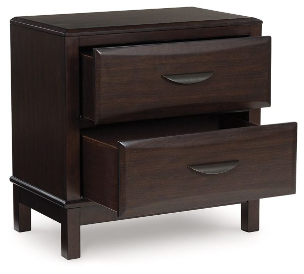 Vanmore - Dark Brown - Two Drawer Night Stand For Cheap