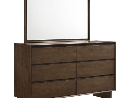 Glenwood - 6-Drawer Dresser And Mirror - Warm Brown For Discount