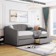 Upholstered Daybed With Two Drawers And Wood Slat For Discount