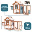 Weatherproof Outdoor Chicken Coop With Nesting Box, Hen House With Removable Bottom For Easy Cleaning, Poultry Cage, Rabbit Hutch, Wood Duck House - Brown   White Sale