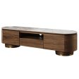 Willene - TV Stand With Ceramic Top - Dark Brown on Sale