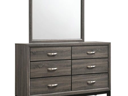 Watson - 6-Drawer Dresser With Mirror - Gray Oak Fashion