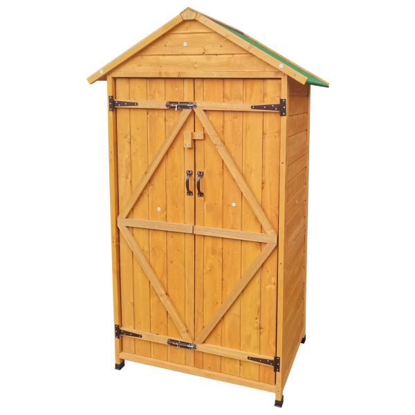 Wooden Shed Natural For Backyard Garden Big Spire Tool Storage - Natural on Sale