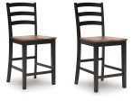 Wildenauer - Brown   Black - Barstool (Set of 2) For Sale